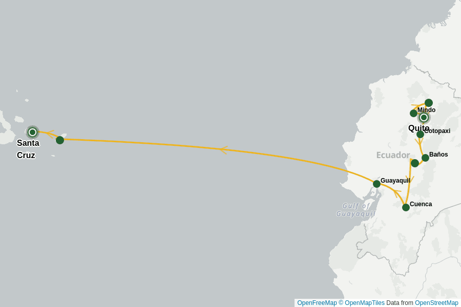 Itinerary Map image for Essence d'Équateur et Galapagos