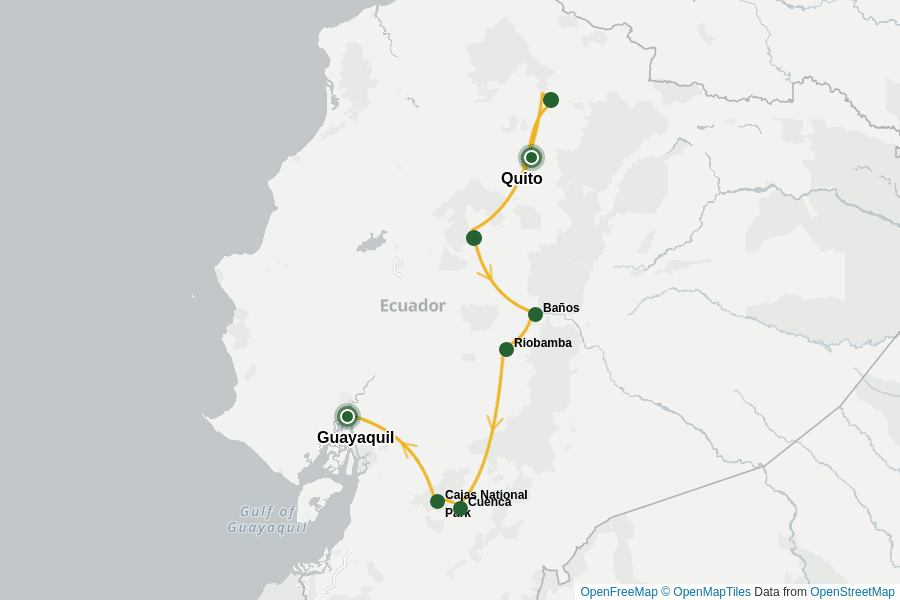Itinerary Map image for Randonnées en Equateur